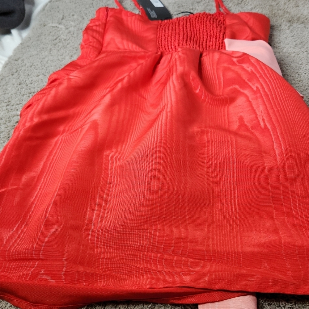 Women's Holiday Sweetheart Bow Mini Dress Future Collective Red XS - Picture 15 of 15